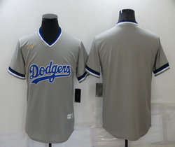 Nike Los Angeles Dodgers Blank Gold Nike patch Gray Pullover Authentic Stitched MLB Jerseys