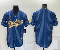 Nike Los Angeles Dodgers Blank Navy Blue Gold Number Game Authentic Stitched MLB Jersey