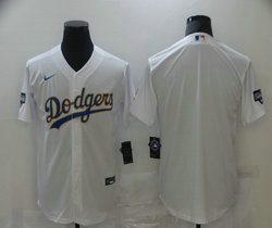 Nike Los Angeles Dodgers Blank White Gold Blue Number Champions Game Authentic Stitched MLB Jersey