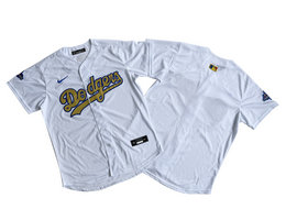 Nike Los Angeles Dodgers Blank White Gold Name Champions Limited MLB Jersey