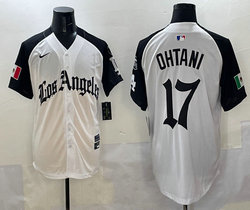 Nike Los Angeles Dodgers #17 Shohei Ohtani White Black 5(V) Joint MLB Jersey