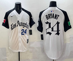 Nike Los Angeles Dodgers #24 Kobe Bryant #24 White Black 5(V) Joint MLB Jersey