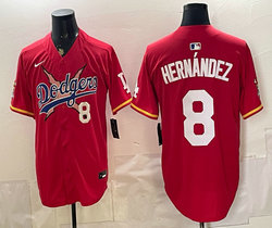 Nike Los Angeles Dodgers X One Piece #8 Enrique Hernández Red Premier Baseball Jersey