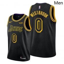 Nike Los Angeles Lakers #0 Russell Westbrook Black Game Authentic Stitched NBA Jersey