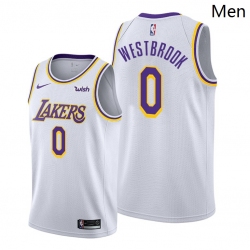 Nike Los Angeles Lakers #0 Russell Westbrook White Game Authentic Stitched NBA Jersey