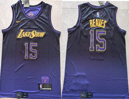 Nike Los Angeles Lakers #15 Austin Reaves Purple 2024-25 City Stitched Jersey
