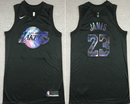 Nike Los Angeles Lakers #23 Lebron James 2020-21 rainbow Authentic Stitched NBA Jersey