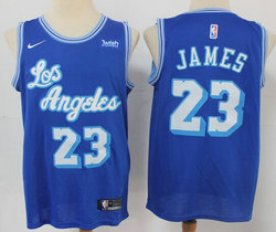 Nike Los Angeles Lakers #23 Lebron James Blue 2021 Latin night With Advertising Authentic Stitched NBA Jersey