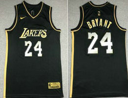Nike Los Angeles Lakers #24 Kobe Bryant Black Gold 2020-21 Authentic Stitched NBA Jersey