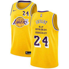 Nike Los Angeles Lakers #24 Kobe Bryant Gold 1978-20 memorial Authentic Stitched NBA Jersey