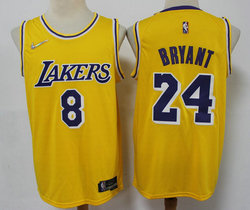 Nike Los Angeles Lakers #24 Kobe Bryant Gold 75th anniversary Authentic Stitched NBA Jersey