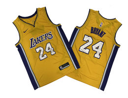 Nike Los Angeles Lakers #24 Kobe Bryant Gold Authentic Stitched NBA jerseys
