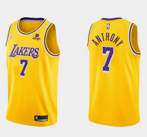Nike Los Angeles Lakers #7 Carmelo Anthony 75th anniversary With Advertising Authentic Stitched NBA Jersey