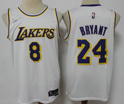 Nike Los Angeles Lakers #8 $24 Kobe Bryant White 75th anniversary Authentic Stitched NBA Jerse