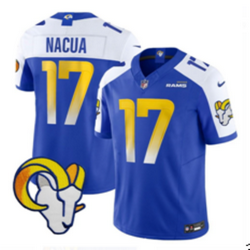 Nike Los Angeles Rams #17 Puka Nacua Royal Thanksgiving F.U.S.E. NFL Jersey