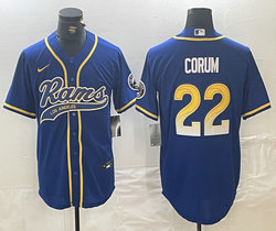 Nike Los Angeles Rams #22 Blake Corum Royal Joint adults Authentic Stitched baseball jersey