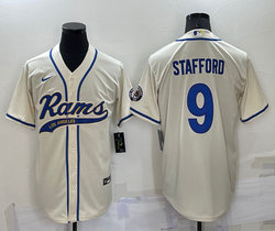 Nike Los Angeles Rams #9 Matthew Stafford Cream Joint adults Authentic Stitched baseball jersey
