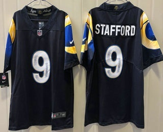 Nike Los Angeles Rams #9 Matthew Stafford Navy Rivalries Vapor Jersey