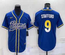 Nike Los Angeles Rams #9 Matthew Stafford Royal Joint adults Authentic Stitched baseball jersey