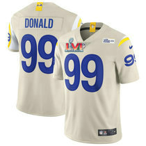 Nike Los Angeles Rams #99 Aaron Donald Cream 2022 Super Bowl LVI Patch Vapor Untouchable Authentic Stitched NFL Jerseys