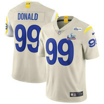 Nike Los Angeles Rams #99 Aaron Donald Cream Super Bowl LX 60 Patch Jersey