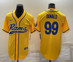 Nike Los Angeles Rams #99 Aaron Donald Gold Joint adults Authentic Stitched baseball jersey