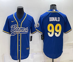 Nike Los Angeles Rams #99 Aaron Donald Roya Joint adults Authentic Stitched baseball jersey