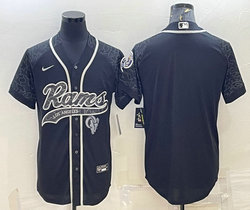 Nike Los Angeles Rams Black Reflective with logo Authentic Stitched baseball Jersey