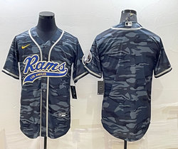 Nike Los Angeles Rams Grey Camo With Patch Joint Adults Authentic Stitched baseball jersey