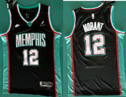 Nike Memphis Grizzlies #12 Ja Morant Black 2026 City With Advertising Jersey