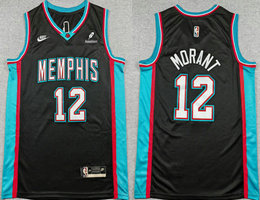 Nike Memphis Grizzlies #12 Ja Morant Black 2026 With Class Advertising Authentic Stitched NBA Jersey