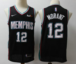 Nike Memphis Grizzlies #12 Ja Morant Black Game With Advertising Authentic Stitched NBA Jersey