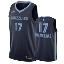 Nike Memphis Grizzlies #17 Jonas Valanciunas Navy Blue Game Authentic Stitched NBA Jersey