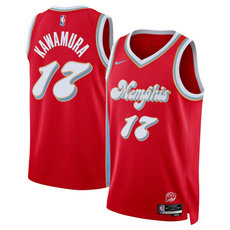 Nike Memphis Grizzlies #17 Yuki Kawamura Red 2024-25 City Stitched NBA Jersey