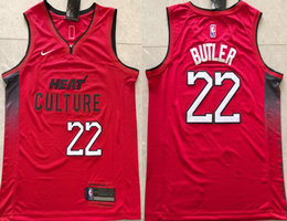 Nike Miami Heat #22 Jimmy Butler Red 2024-25 City Stitched NBA Jersey