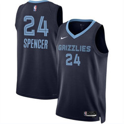 Nike Memphis Grizzlies #24 Cam Spencer Navy 2024 Draft Icon Edition Stitched Jersey