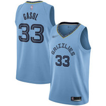 Nike Memphis Grizzlies #33 Marc Gasol Lihgt Blue Game Authentic Stitched NBA Jersey
