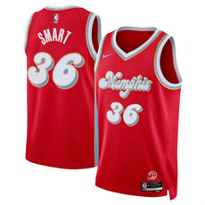 Nike Memphis Grizzlies #36 Marcus Smart Red 2024-25 City Stitched NBA Jersey