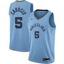 Nike Memphis Grizzlies #5 Bruno Caboclo Lihgt Blue Game Authentic Stitched NBA Jersey