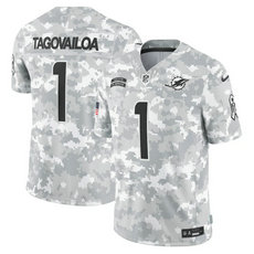 Nike Miami Dolphins #1 Tua Tagovailoa 2024 Salute to Service Authentic Stitched NFL Jersey