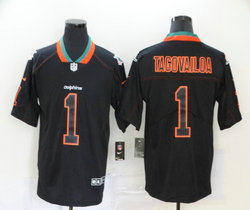 Nike Miami Dolphins #1 Tua Tagovailoa Lights Out Black Authentic stitched NFL jersey