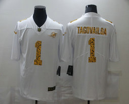 Nike Miami Dolphins #1 Tua Tagovailoa White leopard grain Authentic Stitched NFL Jersey