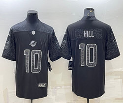 Nike Miami Dolphins #10 Tyreek Hill Black Reflective Authentic Stitched NFL jersey