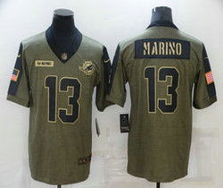 Nike Miami Dolphins #13 Dan Marino 2021 salute to service Authentic Stitched NFL Jersey