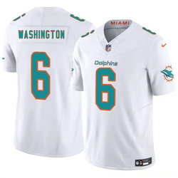 Nike Miami Dolphins #6 Malik Washington White Stitched NFL Jersey