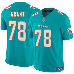 Nike Miami Dolphins #78 Kenneth Grant Aqua 2026 Draft Authentic Stitched NFL Jersey