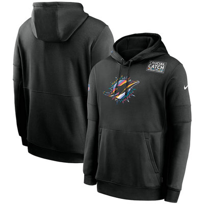 Nike Miami Dolphins Black Crucial Catch Sideline Performance Pullover Hoodie