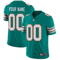 Nike Miami Dolphins Customized Aqua Green Limited Vapor Untouchable Throwback Authentic Stitched NFL Jerseys