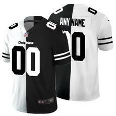 Nike Miami Dolphins Customized White and Black Authentic Stitched NFL Jerseys