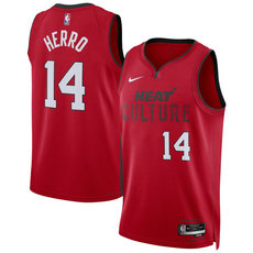 Nike Miami Heat #14 Tyler Herro Red 2024-25 City Stitched NBA Jersey